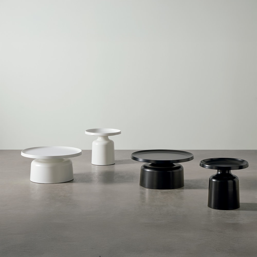 Moderner Couchtisch aus weißem Metall, 75 cm - Maisons Du Monde