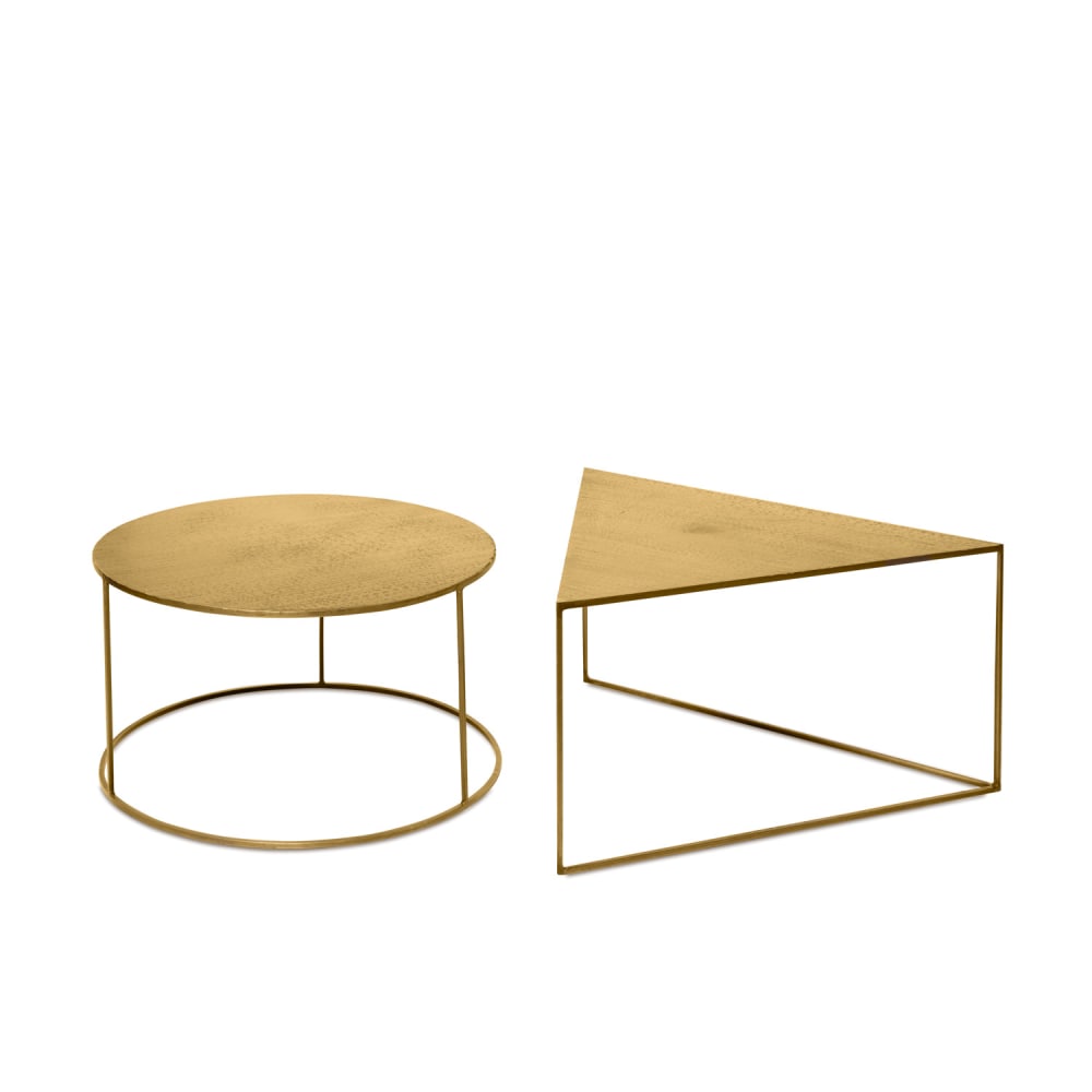 Runder und dreieckiger Couchtisch aus Metall - Maisons Du Monde