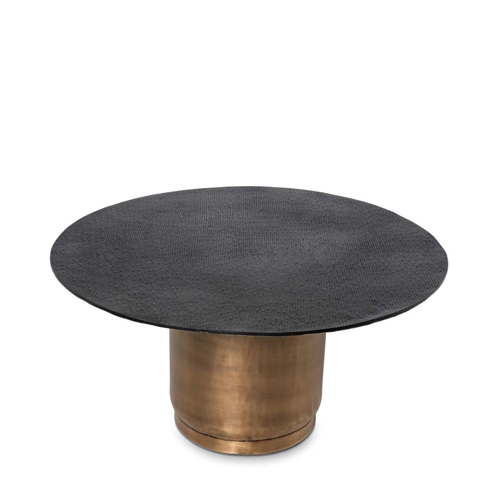 Koketto Home Runder Couchtisch 74cm Aluminium Schwarz Metall