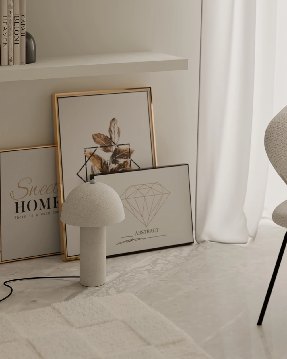 Lampe en céramique blanche — vue 3