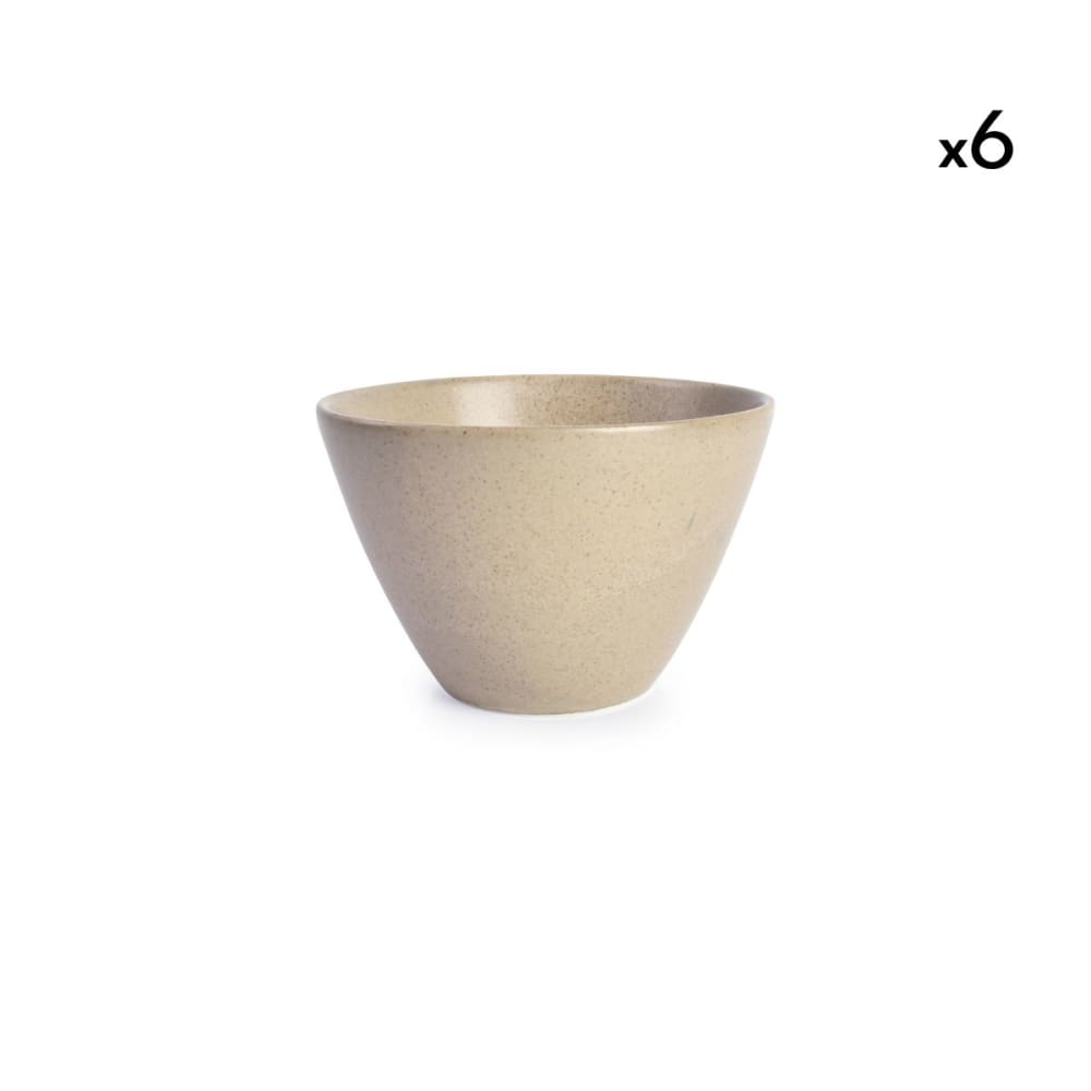 Lot de 6 bols beige en porcelaine 12xh7,5cm
