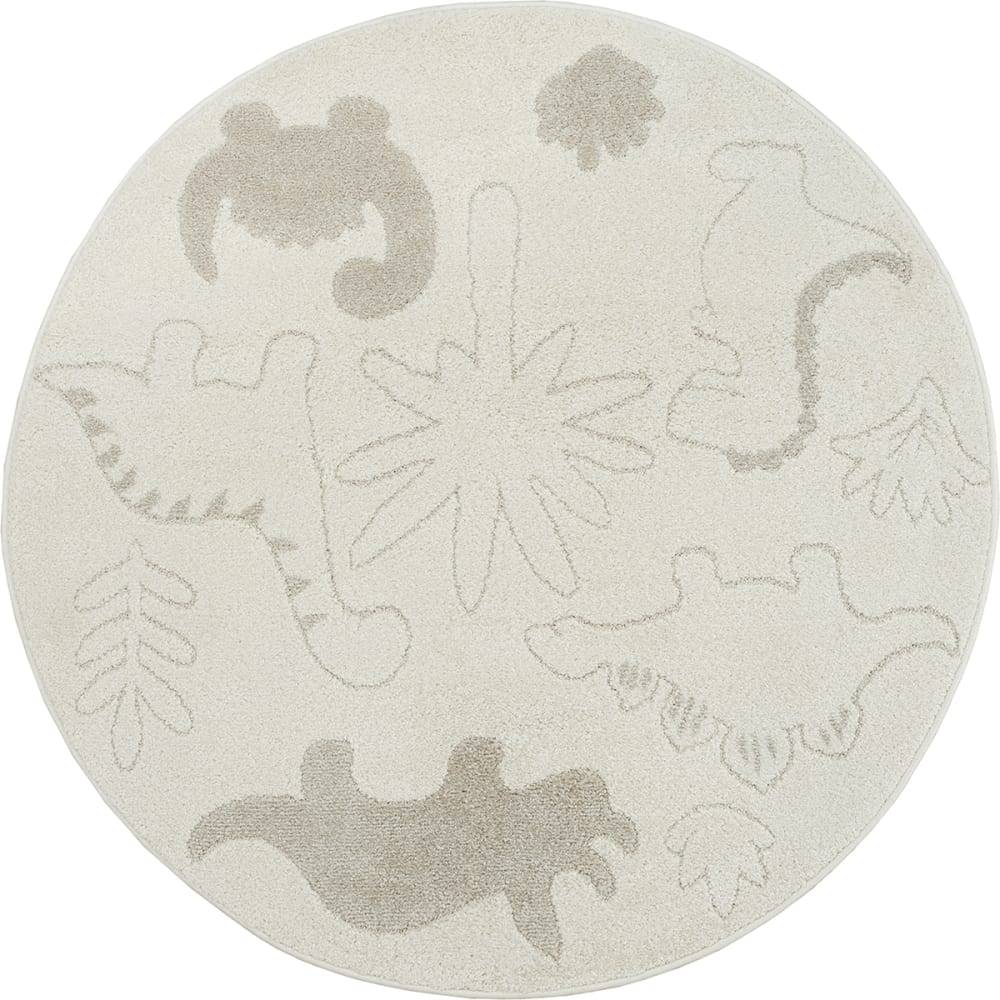 The carpet Pflegeleichter Kinderzimmer Teppich, Creme, 120 cm, Rund style modern WEISS PP - POLYPROPYLEN Kinder