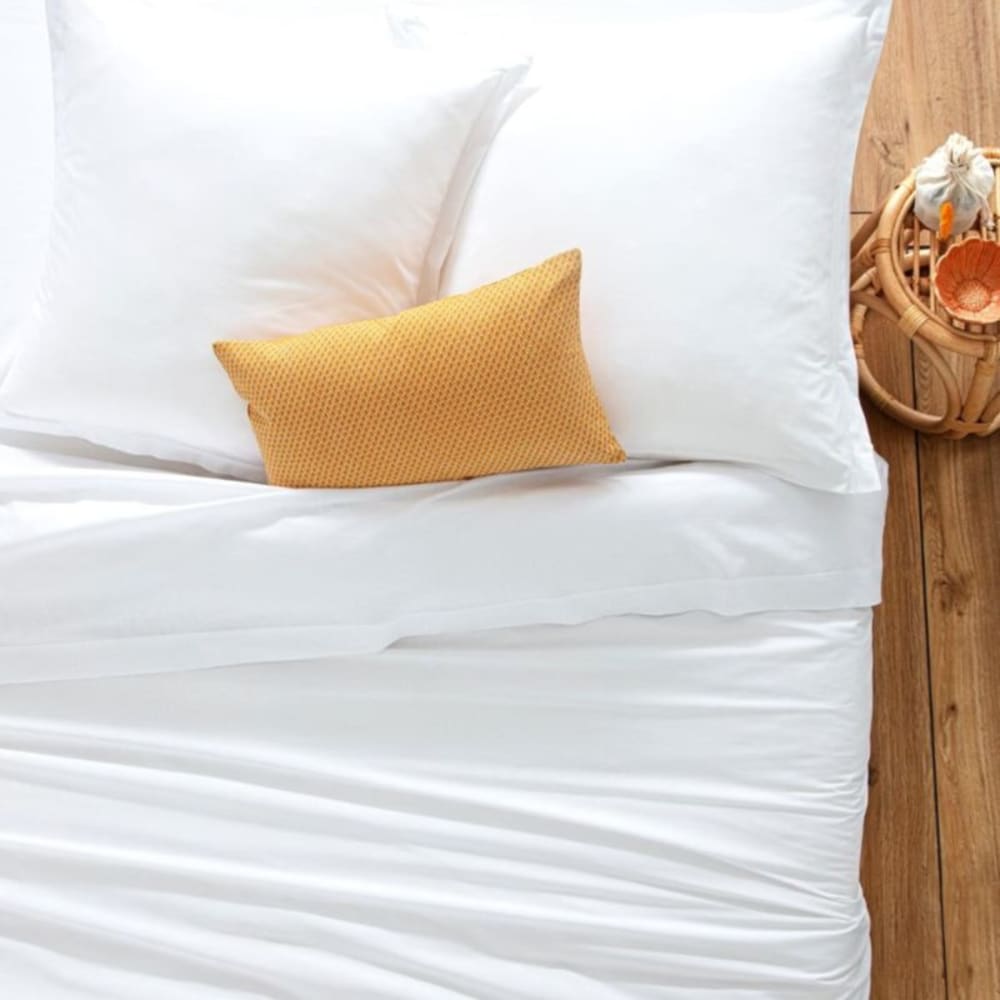 Housse de couette coton blanc 90x190cm