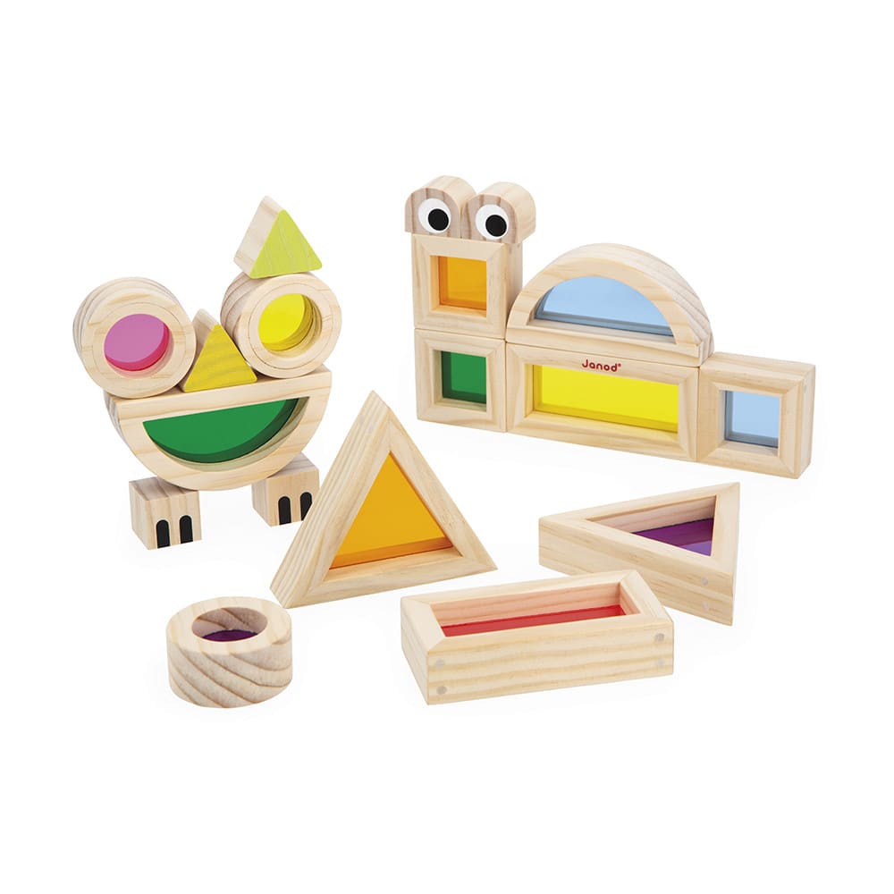 Janod Transluzente Blöcke BEIGE HOLZ Baby
