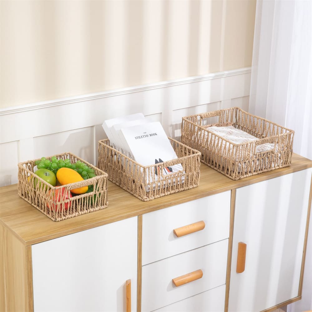 Aufbewahrungskörbe aus paper rope, natur - Maisons Du Monde