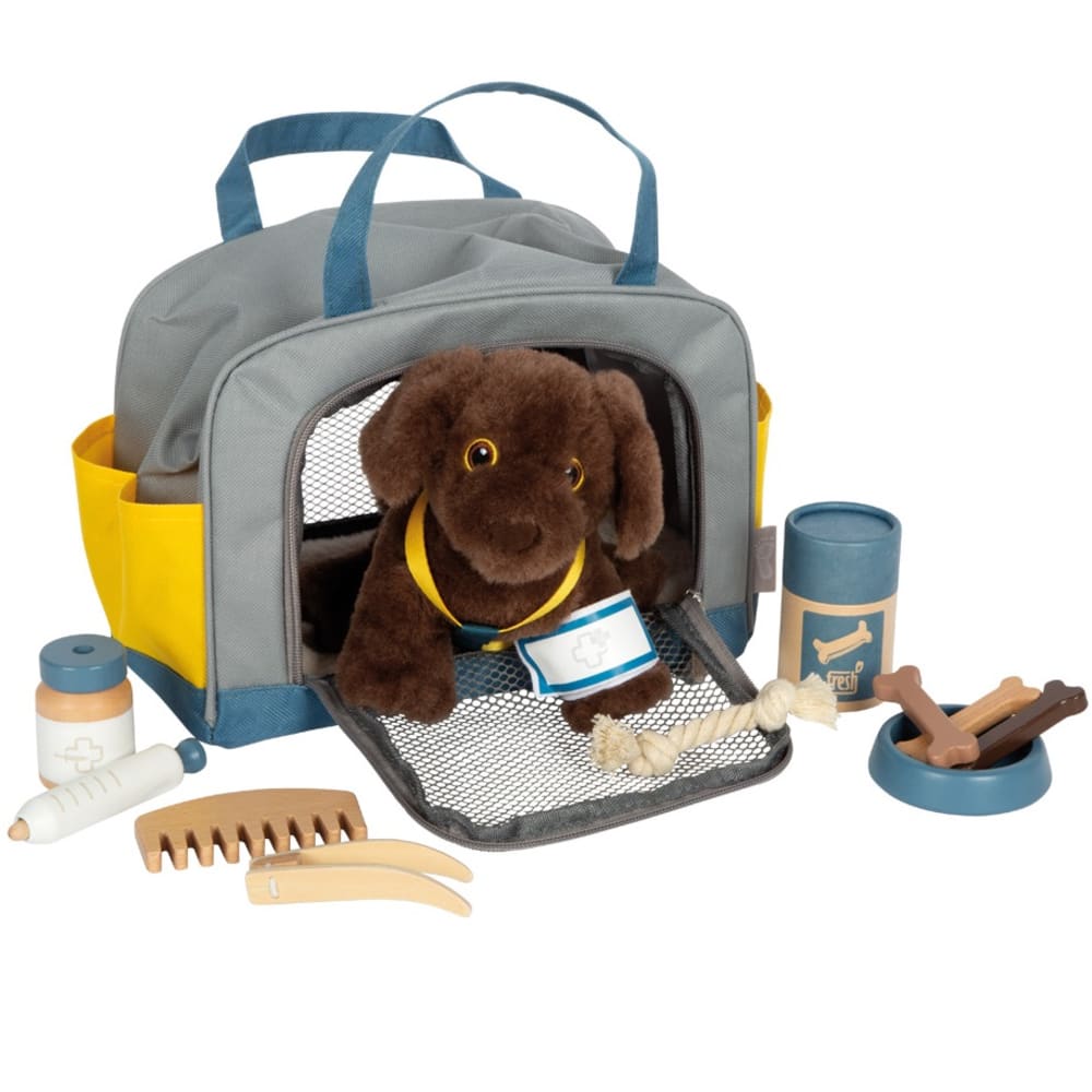 Small foot company Hund mit Tasche und Pflege-Set GRAU HOLZ Kinder