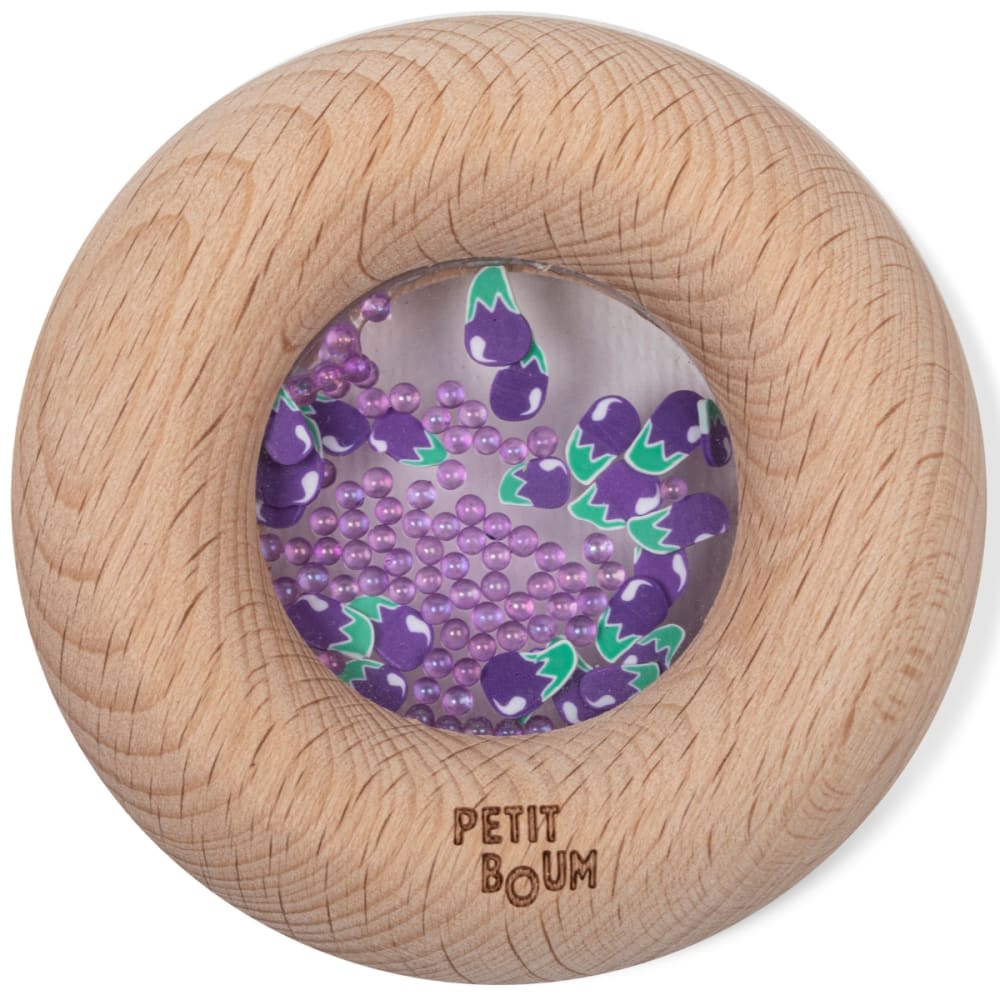 Petit Boum Sensorischer Donut Auberginen VIOLETT HOLZ Baby
