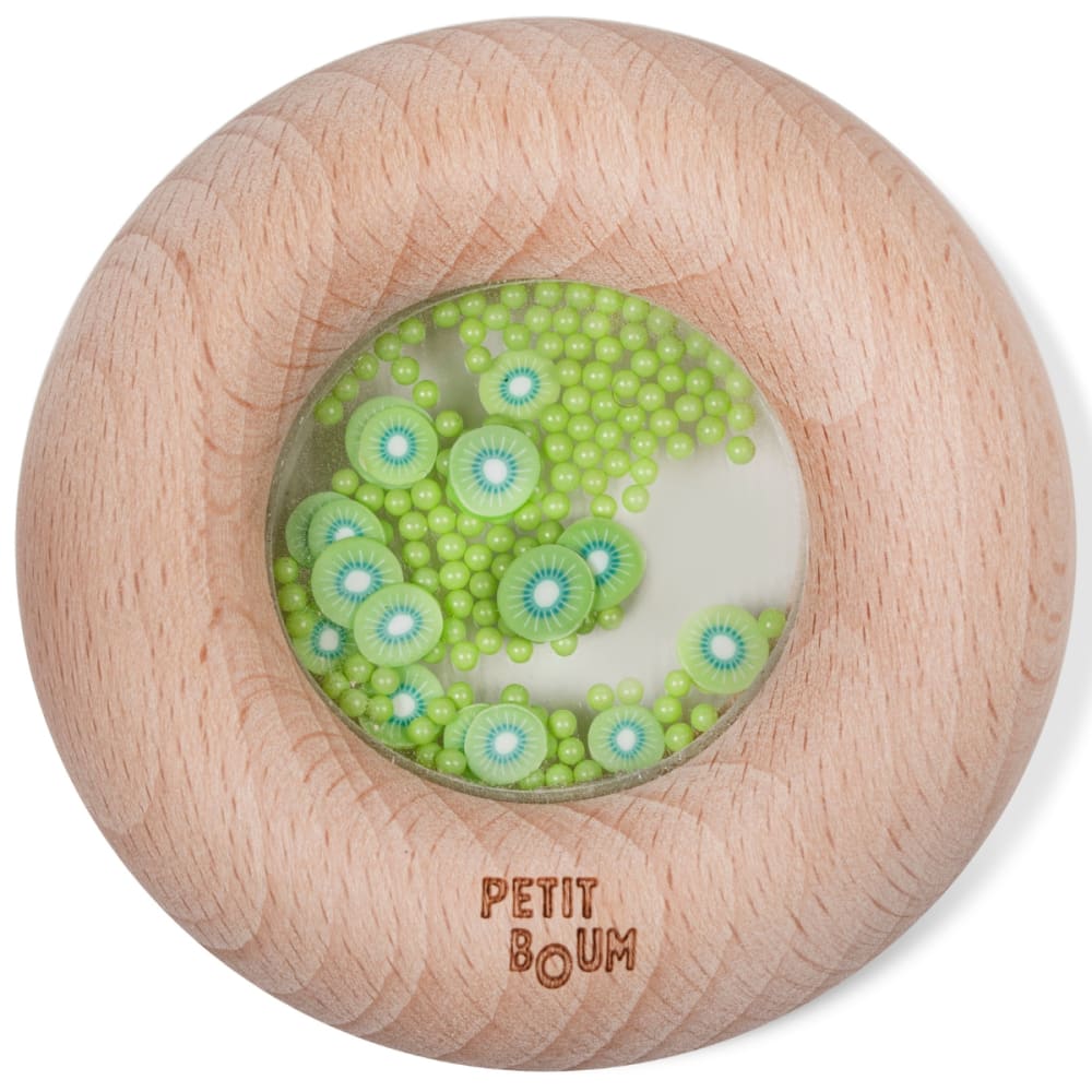 Petit Boum Sensorischer Donut Kiwis GRÜN Öko-Tex Zertifikat HOLZ Baby