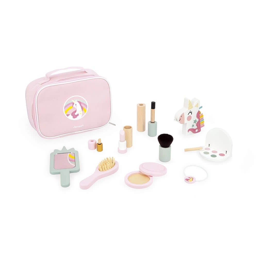 Janod Beauty-Koffer Einhorn ROSA HOLZ Kinder