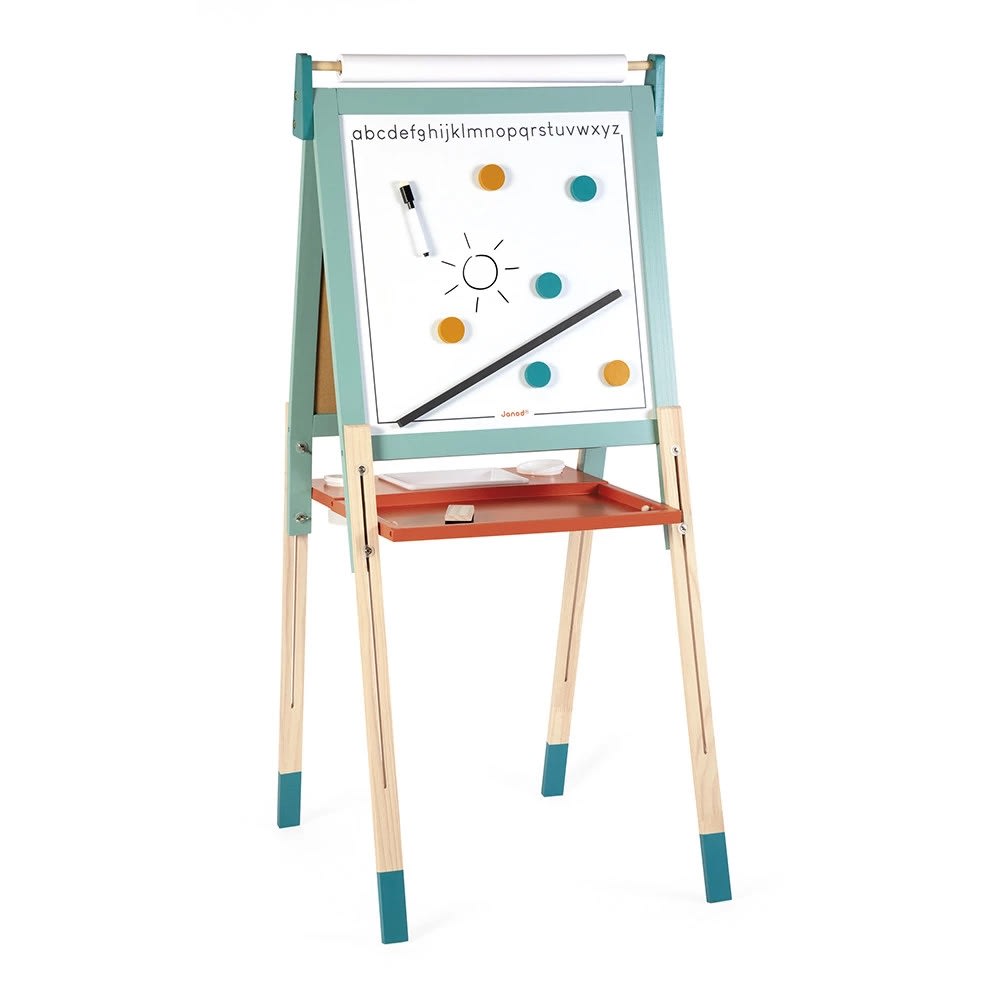 Janod Einstellbare Magnettafel BLAU HOLZ Kinder