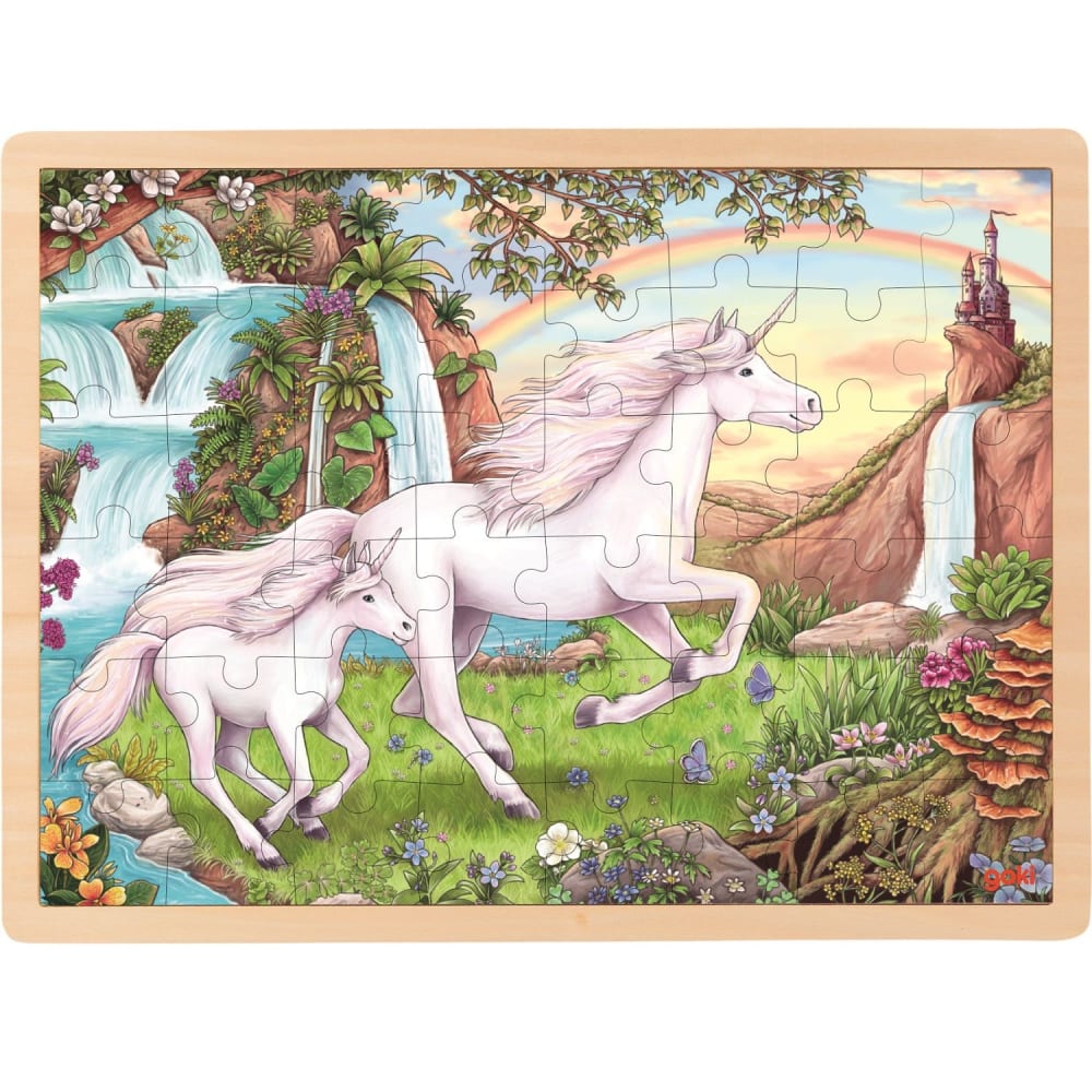 Goki Einlegepuzzle Einhorn BEIGE HOLZ Kinder