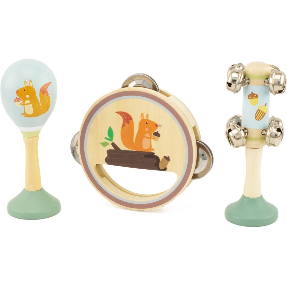 Ulysse Eichhörnchen-Musikset BEIGE HOLZ Baby
