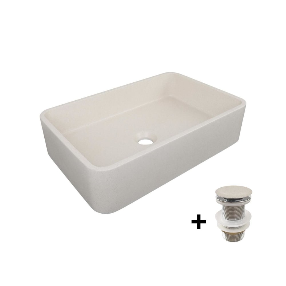 Vasque à poser rectangulaire  50x32,5cm + bonde