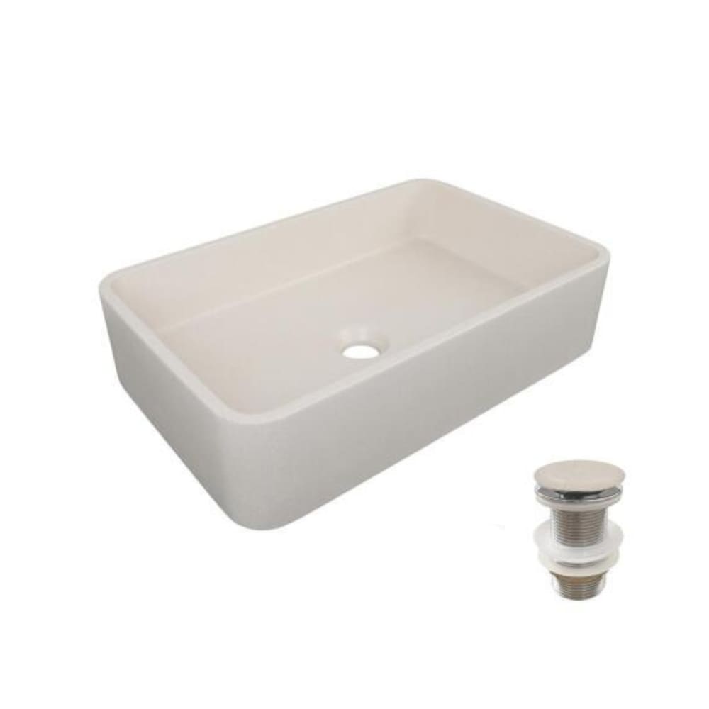 Rechteckiges Aufsatzwaschbecken 50x32,5cm + Ablaufgarnitur -
