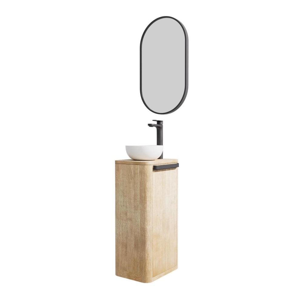 Ensemble meuble lave-mains + vasque + miroir