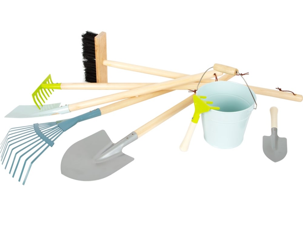 Small foot company Großes Gartenwerkzeug-Set Beige Holz