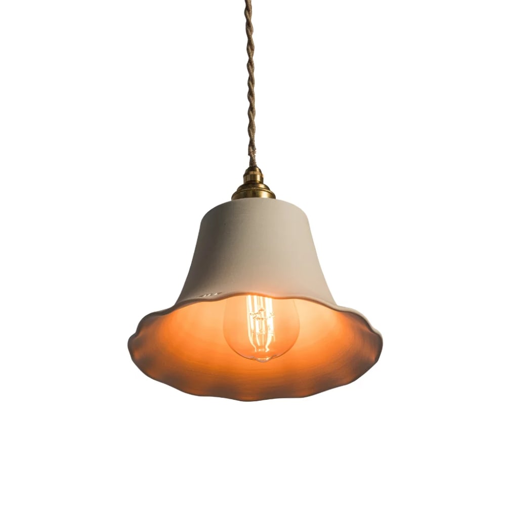 Suspension en terre cuite blanche