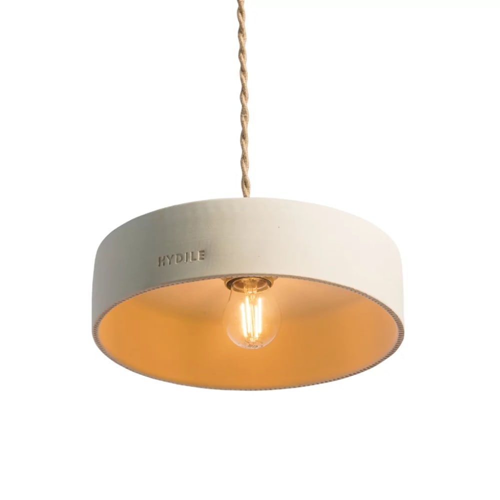 Suspension en terre cuite blanche