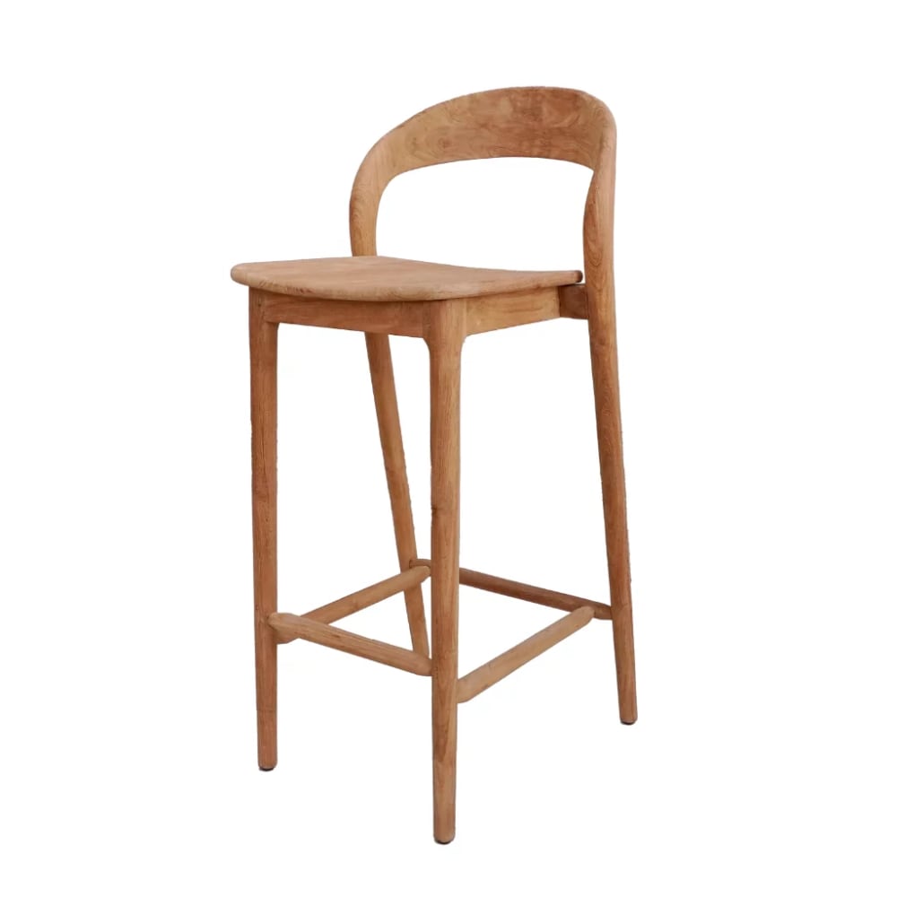 Chaise haute de bar en teck