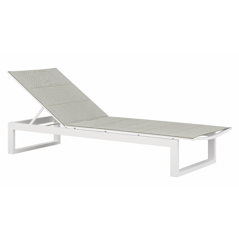 Duo bains de soleil taupe en aluminium L200 x P65 x H31.5cm