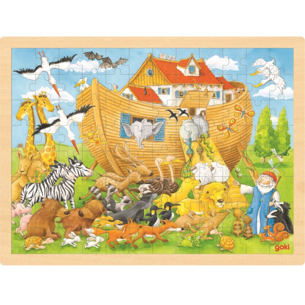 Goki Einlegepuzzle Einzug in die Arche Noah BEIGE HOLZ Kinder