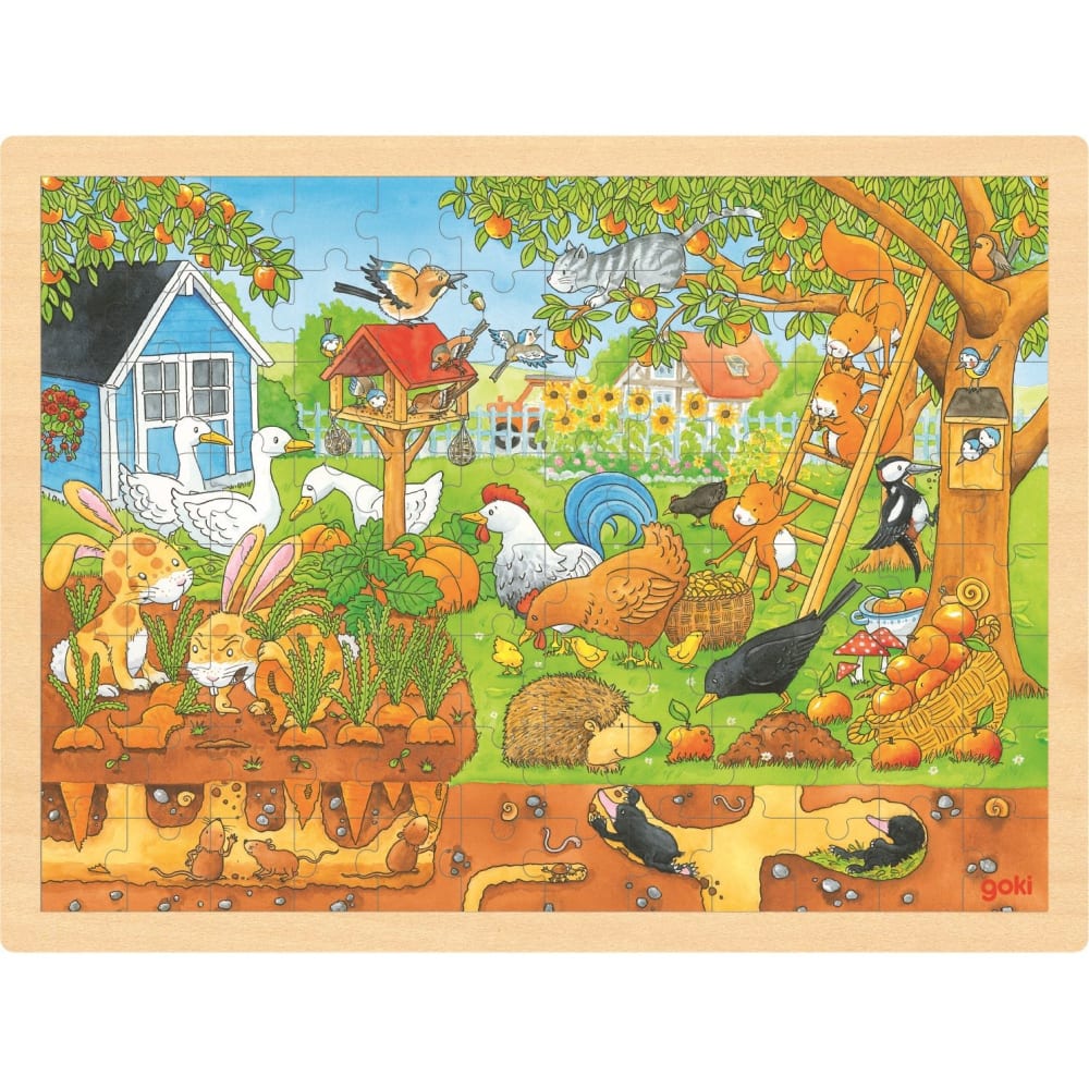 Goki Einlegepuzzle Unser Garten BEIGE HOLZ Kinder
