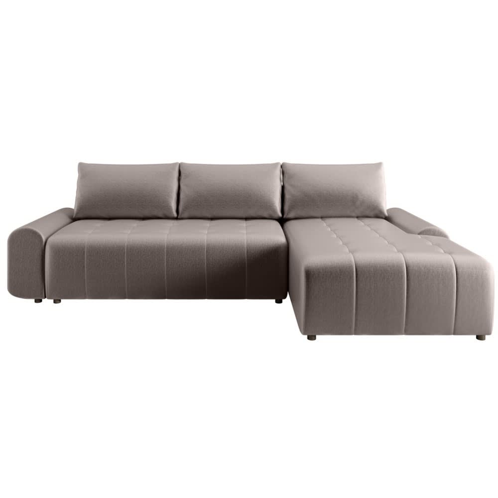 Beauty Sofa GmbH Ecksofa mit Schlaffunktion, beige, rechts style modern - Stoff