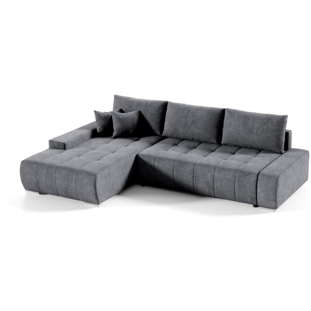 Beauty Sofa GmbH Ecksofa mit Schlaffunktion, grau, links style modern - Stoff