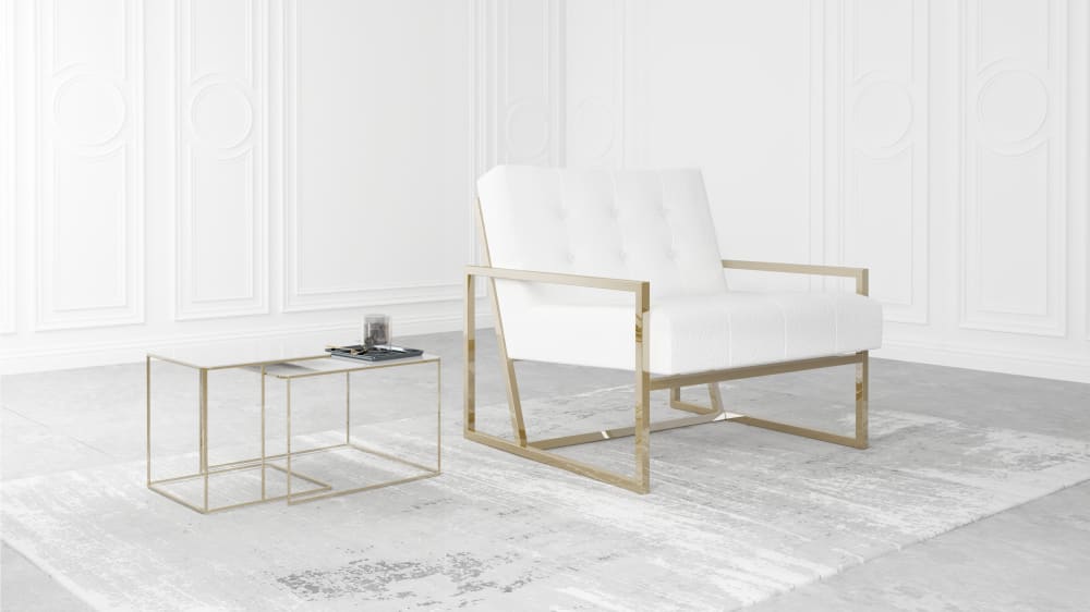 Loungesessel aus Boucle-Bezug, Weiß - Maisons Du Monde