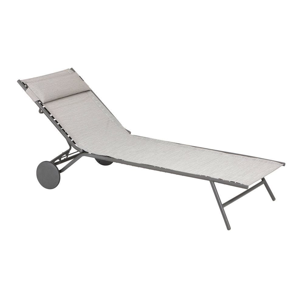 Bain de soleil en acier gris L184xl77xH76