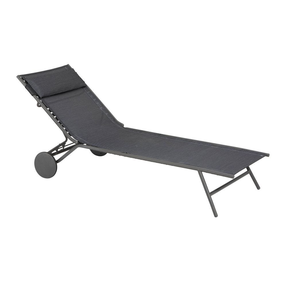 Bain de soleil en acier gris L184xl77xH76