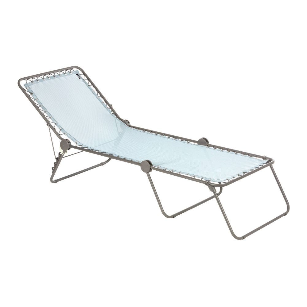 Bain de soleil pliant en acier bleu L192xl71xH90