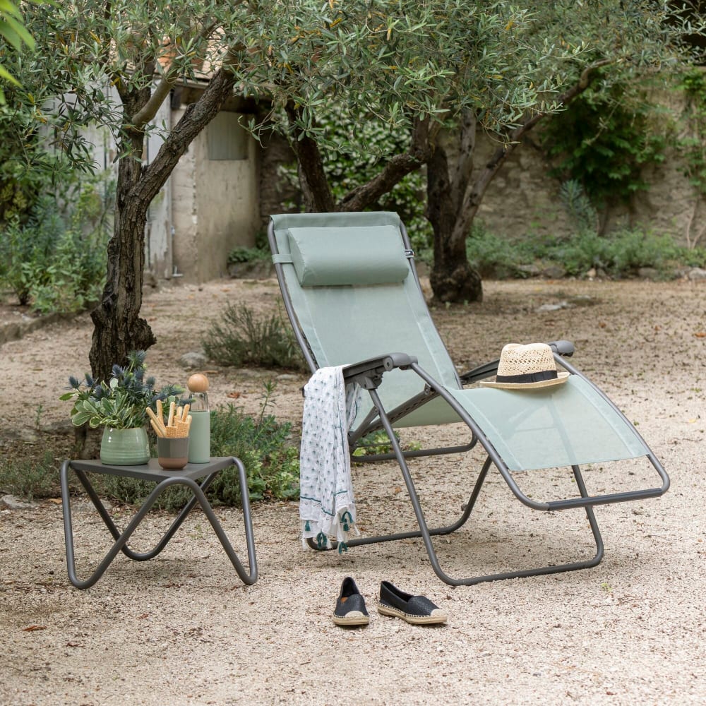 Fauteuil relax zéro gravité en acier vert L87xl67xH115