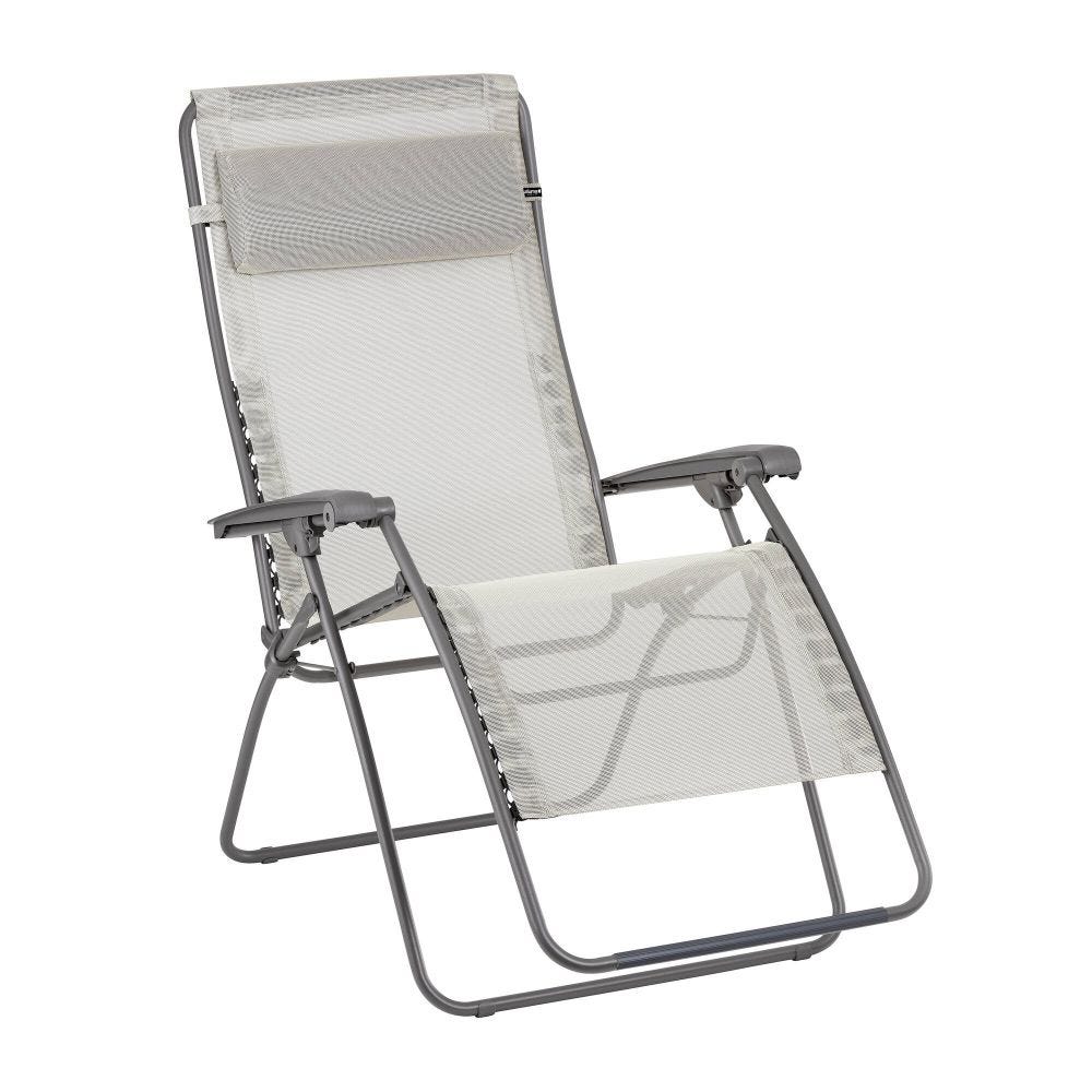 Fauteuil relax zéro gravité en acier beige L96xl72xH123