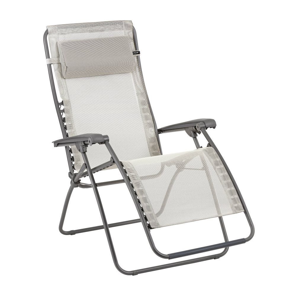 Fauteuil relax zéro gravité en acier beige L87xl67xH115