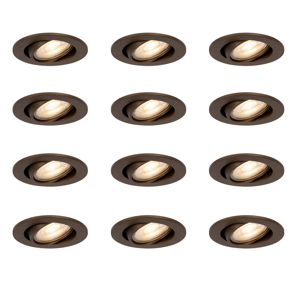 Ensemble 12 spots encastrés modernes bronze foncé orientables