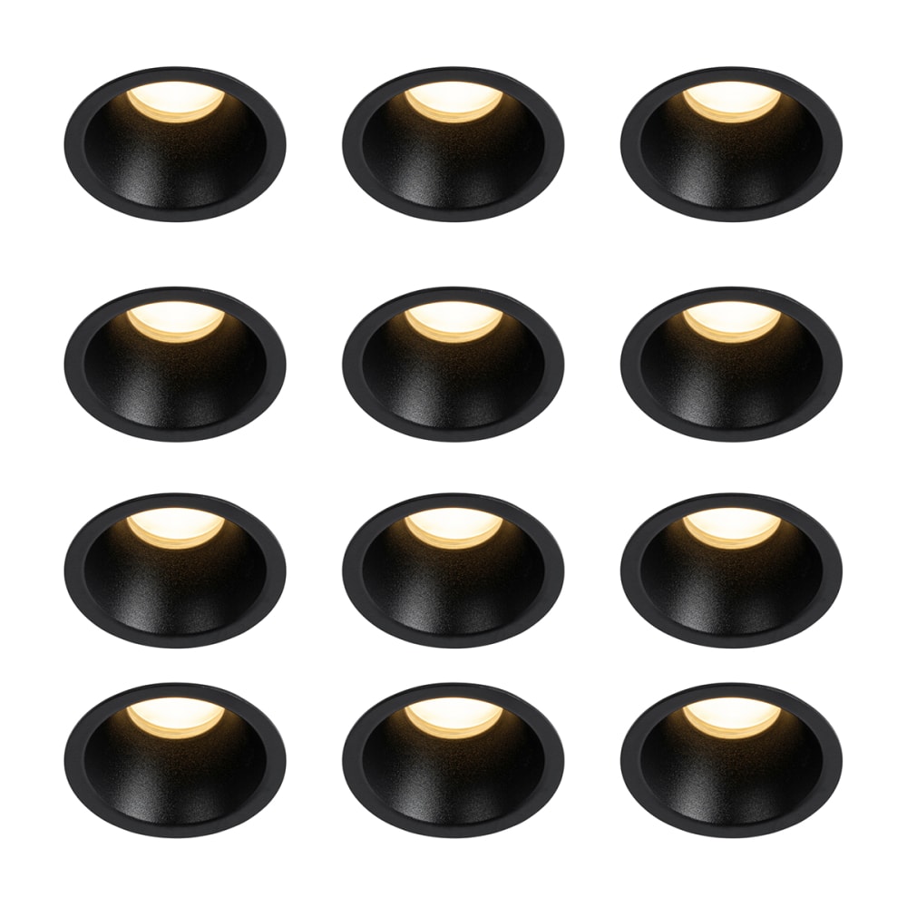 Lot de 12 spots encastrés modernes noirs