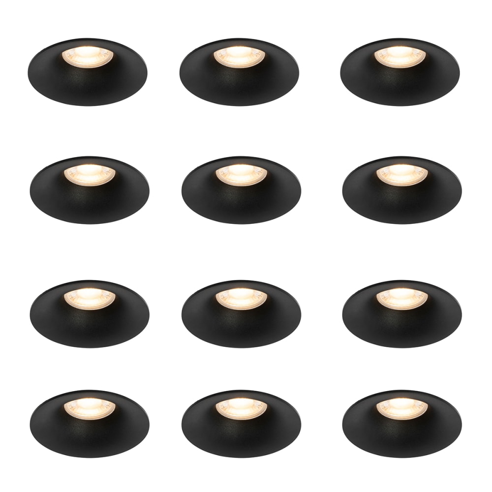 Lot de 12 spots encastrés noirs