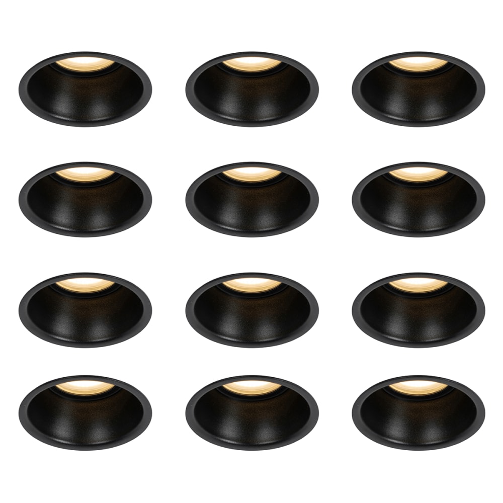 Lot de 12 spots encastrés noirs