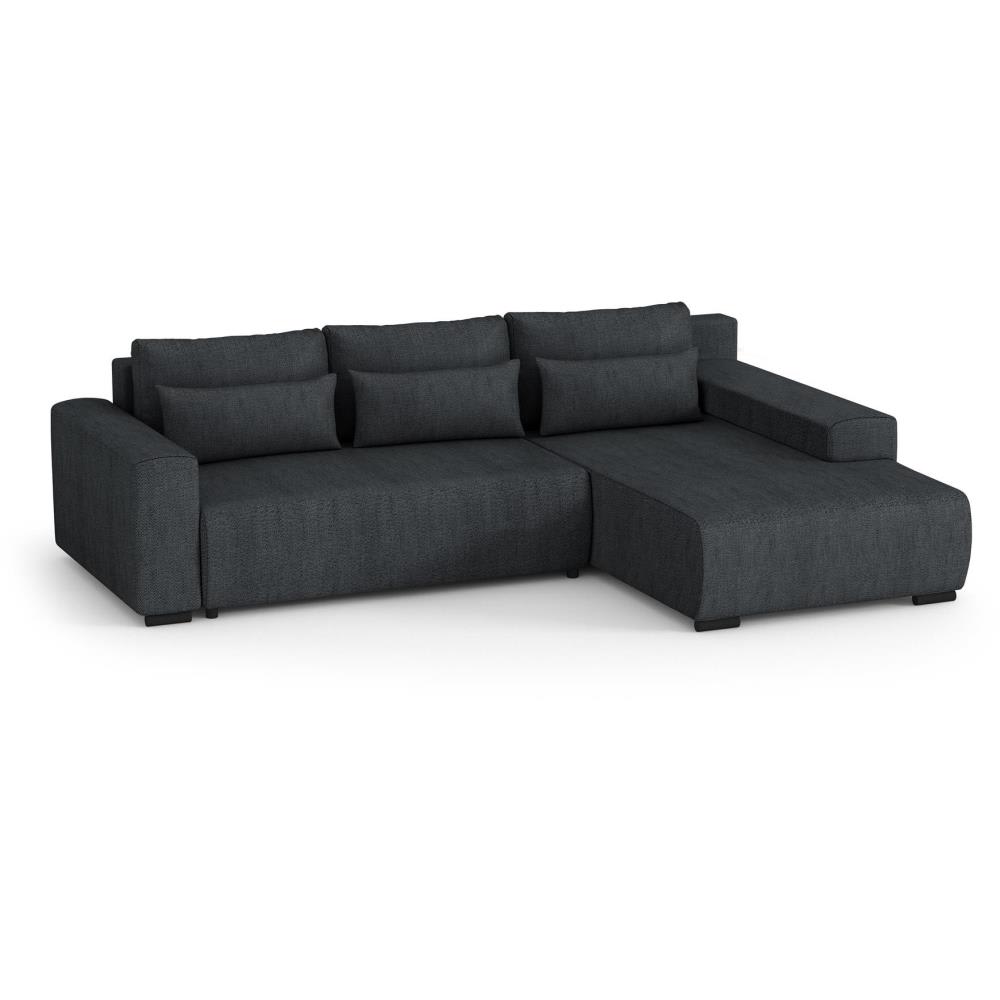 Canapé d'angle convertible anthracite à droite