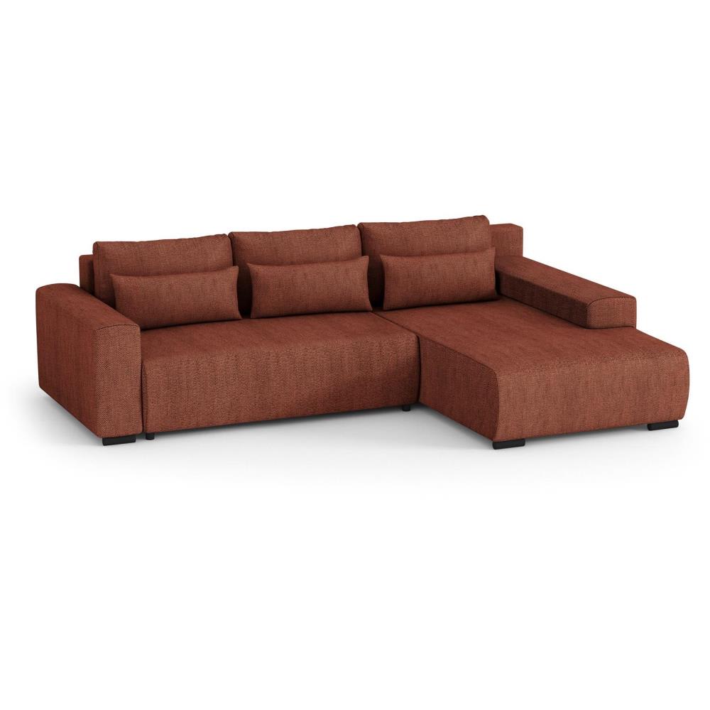 Canapé d'angle convertible rouge foncé à droite