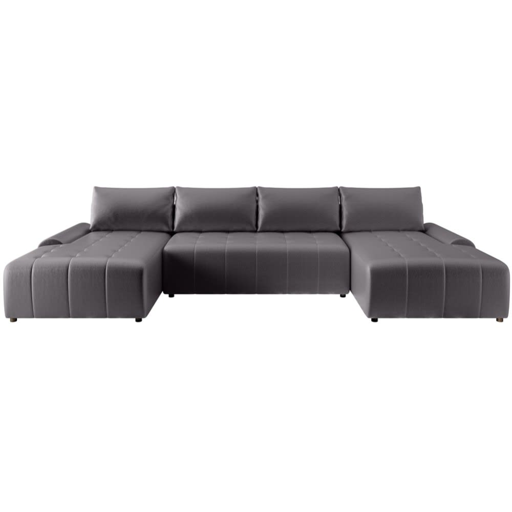 Beauty Sofa GmbH Wohnlandschaft mit Schlaffunktion, Grau style modern Grau Stoff