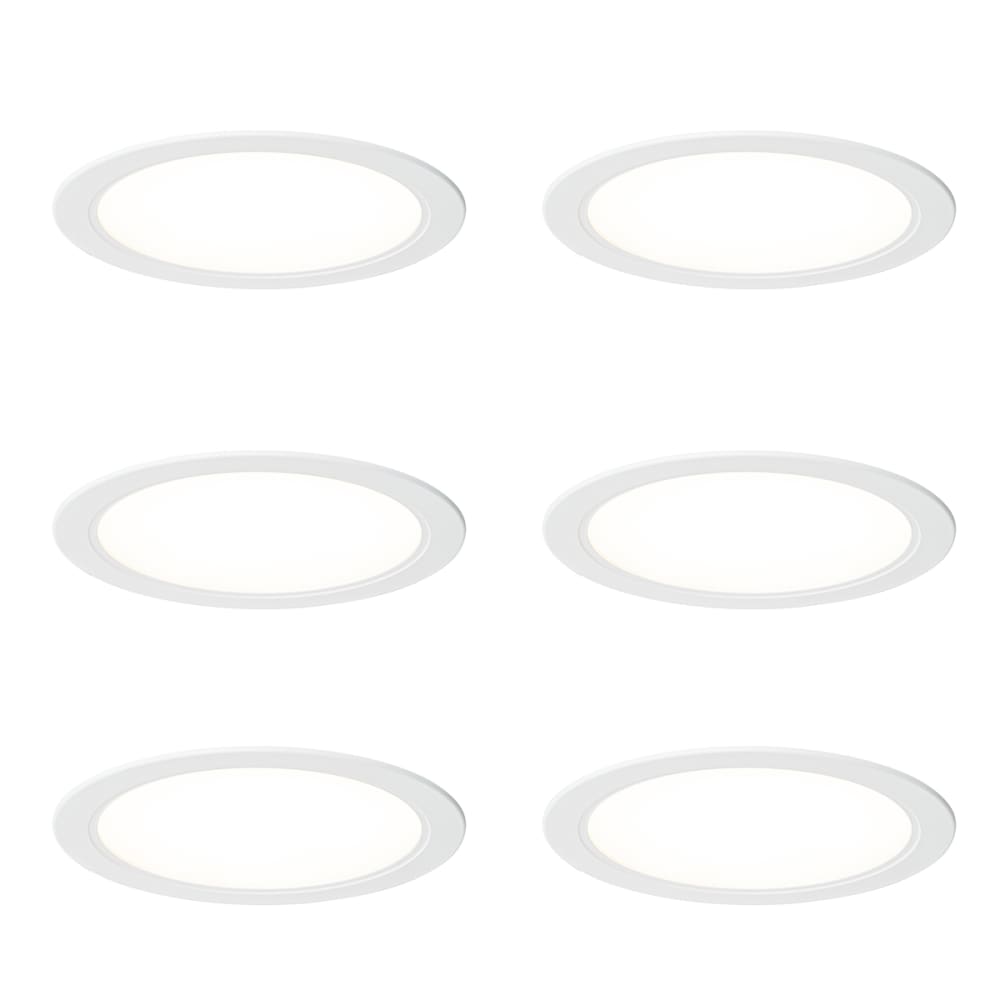 QAZQA Set mit 6 Einbaustrahlern weiß 17 cm inkl. einstellbarer LED style modern - Pvc - Polyvinlychlorid