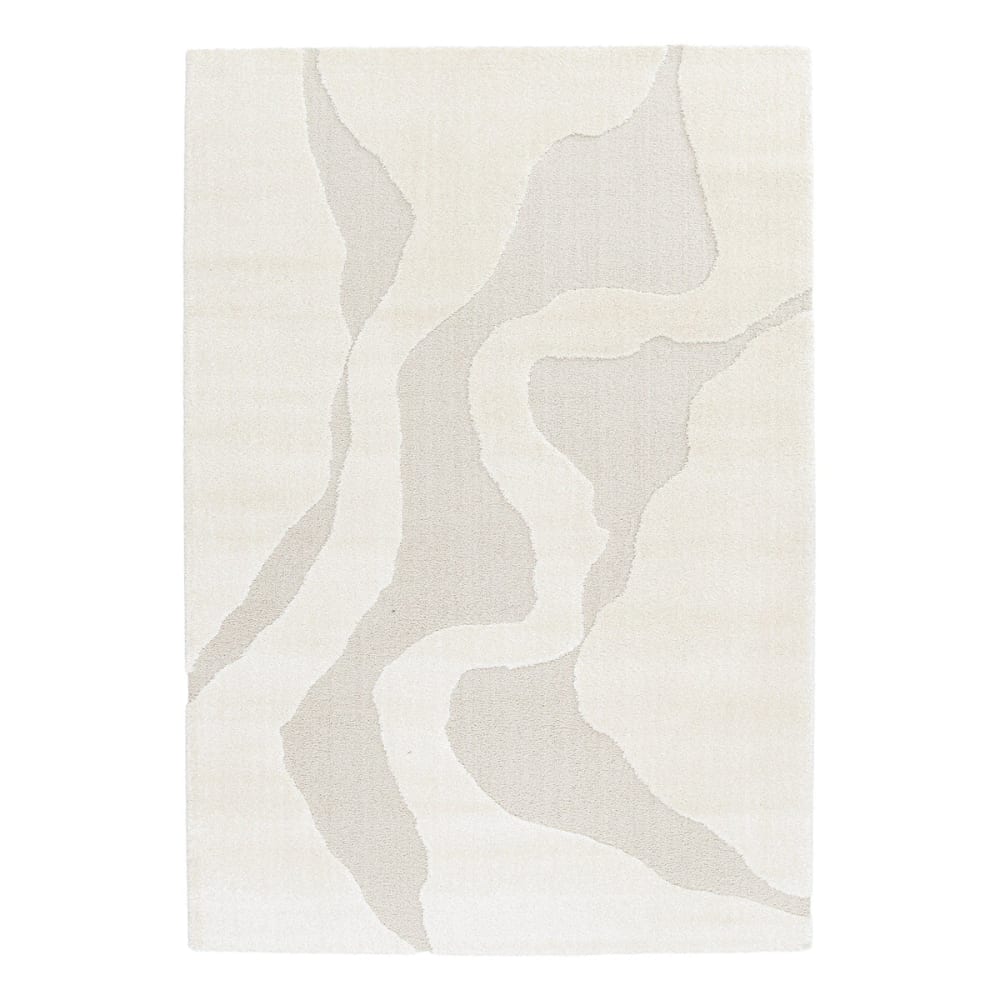 AFK Living Teppich sehr weich mit Relief-Effekt 120 x 170 cm style modern Beige Öko-Tex Zertifikat Pp - Polypropylen