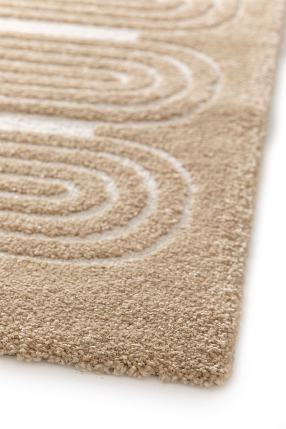 Tapis avec effet relief très doux marron 160 x 230 cm — vue 4