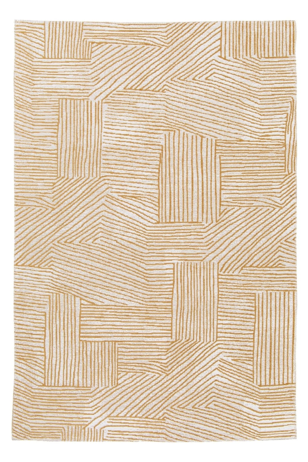 Tapis intérieur extérieur en fibres recyclées jaune 120 x 170