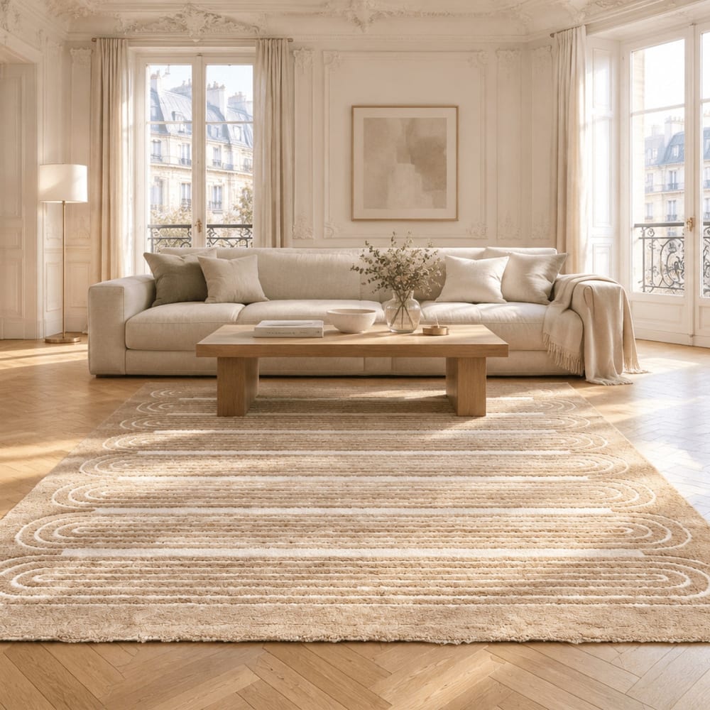 AFK Living Teppich sehr weich mit Relief-Effekt 200 x 290 cm style classic chic Braun Öko-Tex Zertifikat Pp - Polypropylen
