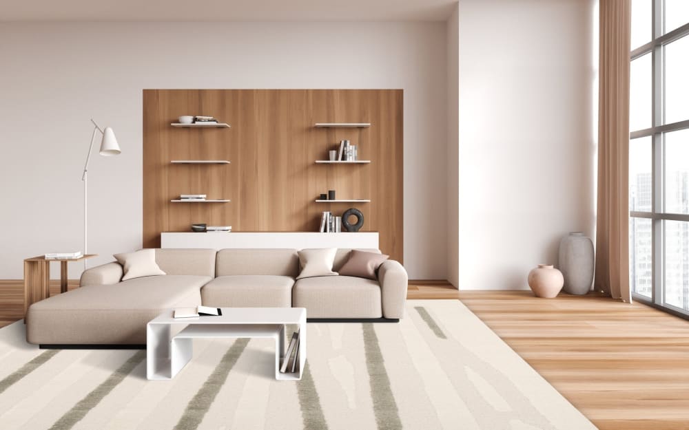 Tapis avec effet relief très doux beige 120 x 170 cm — vue 3