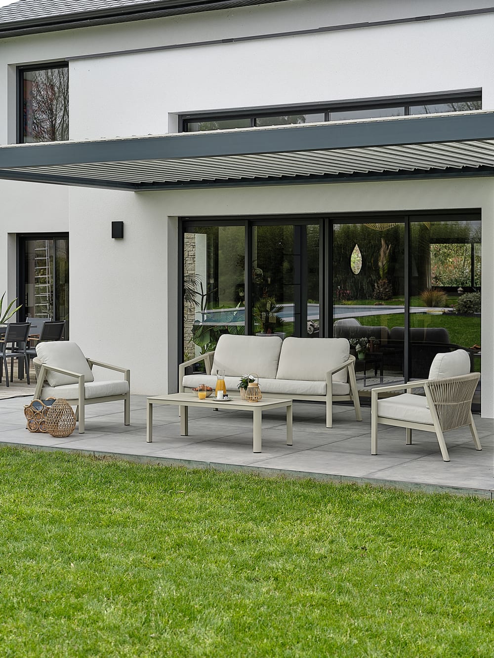Salon de jardin bas 5 places en aluminium Salon de jardin bas 5 places en aluminium