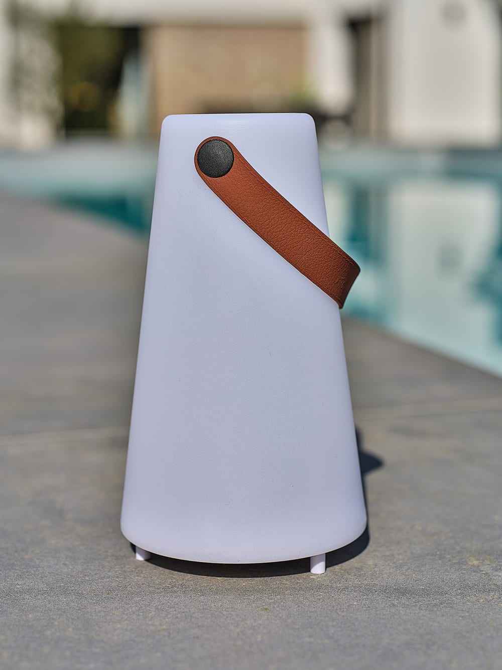 Lampe enceinte bluetooth sans fil poignée cuir